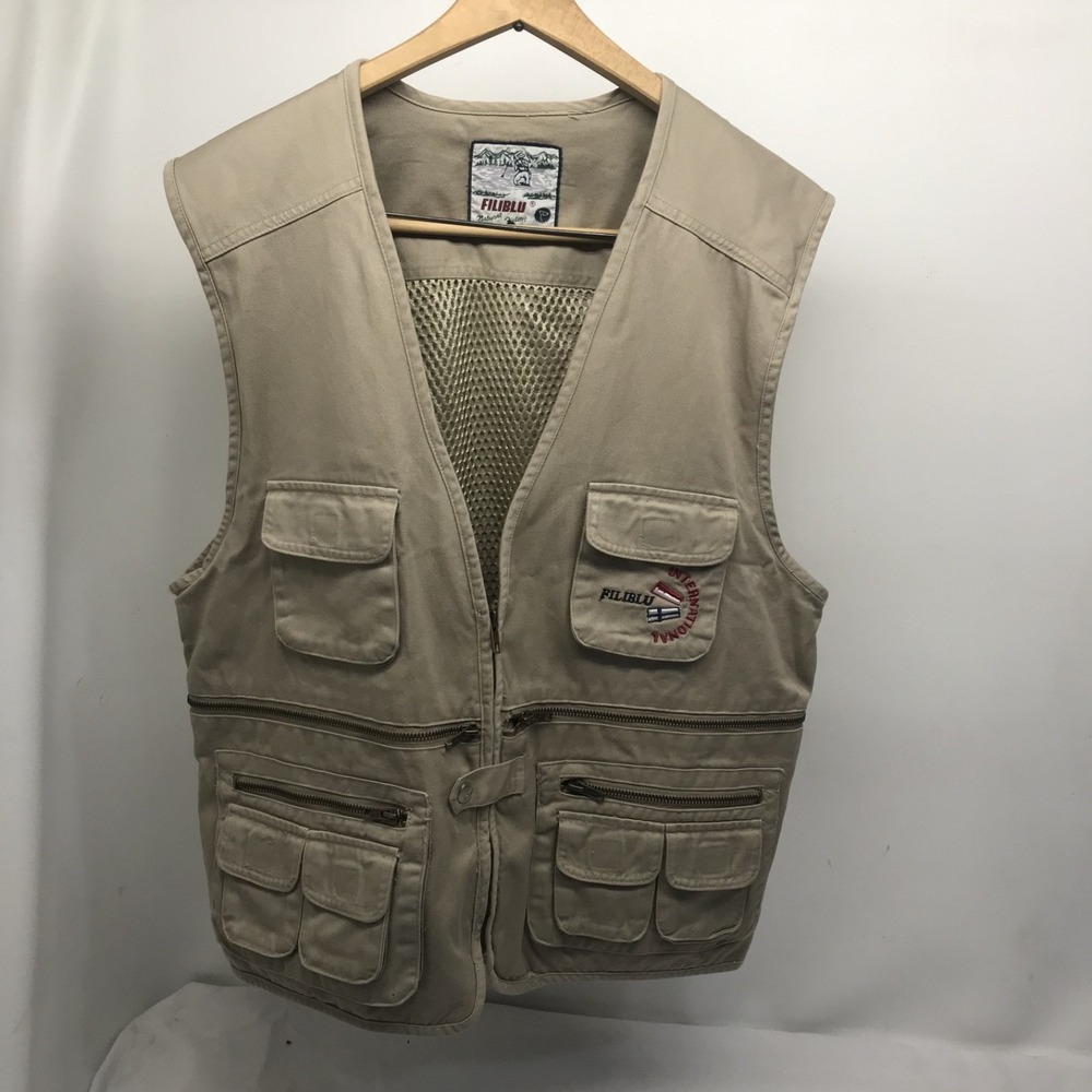 Filiblu Fly Fishing Natural Feeling Vest Mesh Safari Pockets Adjustable OUTDOORS